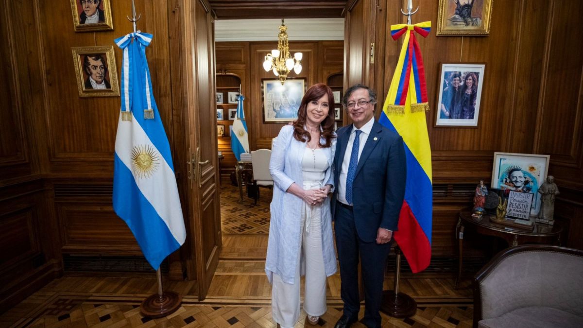 Cristina recibió al presidente de Colombia en el Senado